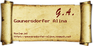 Gaunersdorfer Alina névjegykártya